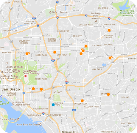 Central San Diego Map Central San Diego Real Estate   Search all Central San Diego homes 