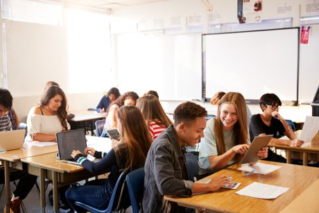 students in a public-school classroom