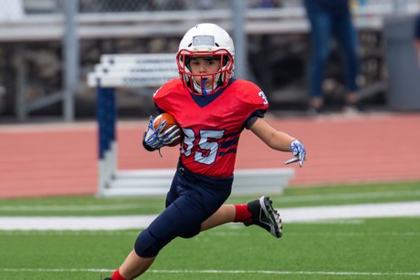 youth football player on the field