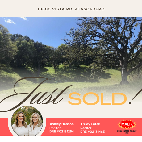 Just Sold! 10800 Vista Rd, Atascadero, CA