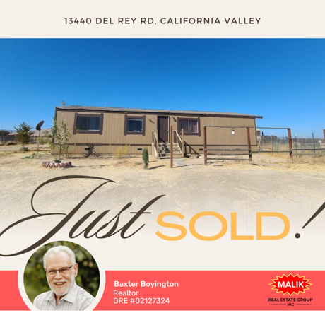 Just Sold! 13440 Del Rey, California Valley