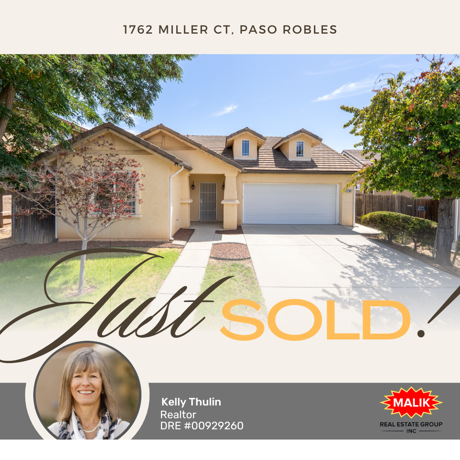Just Sold! 1762 Miller Ct, Paso Robles, CA