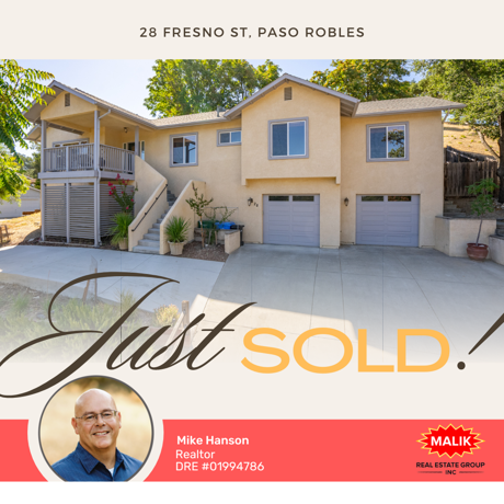 Just Sold! 28 Fresno St, Paso Robles
