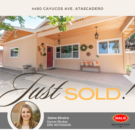 Just Sold! 4480 Cayucos Ave, Atascadero, CA