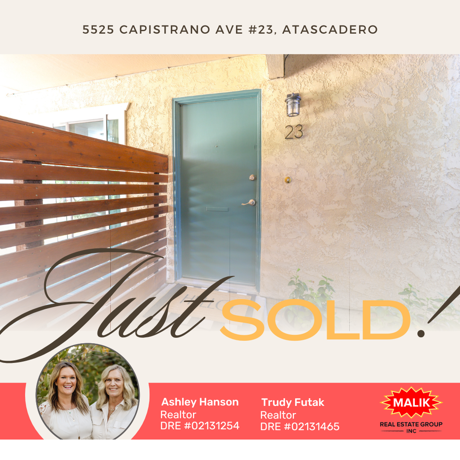 Just Sold! 5525 Capistrano #23, Atascadero