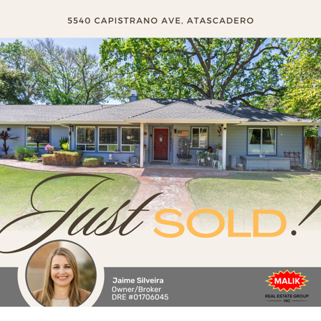 Just Sold! 5540 Capistrano Ave, Atascadero