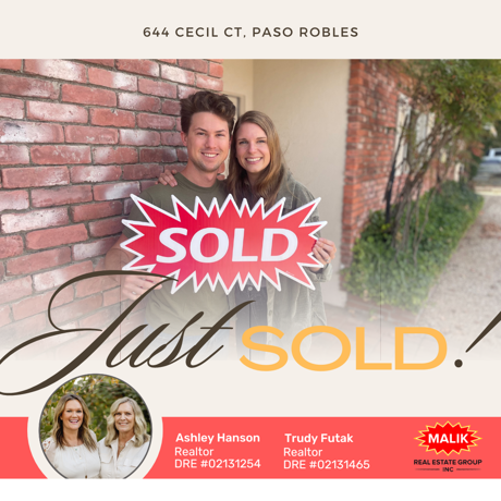 Just Sold! 644 Cecil Ct, Paso Robles