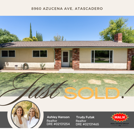 Just Sold! 8960 Azucena Ave, Atascadero, CA
