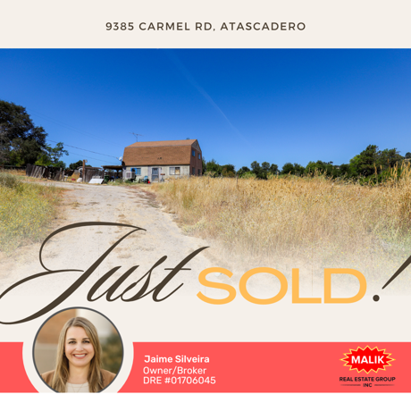 Just Sold! 9385 Carmel Rd, Atascadero