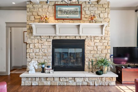 Limestone Fireplace