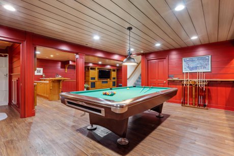 billiards area in finished basement in Fairborn ohio house for sale