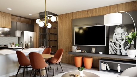 The Hub at Westside townhome kitchen