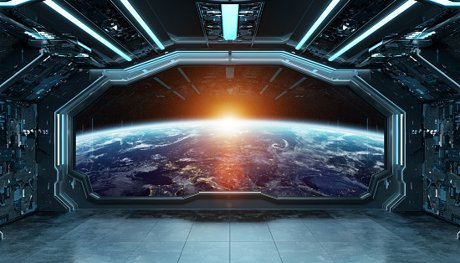 Space-themed decor for an Orlando vacation rental bedroom