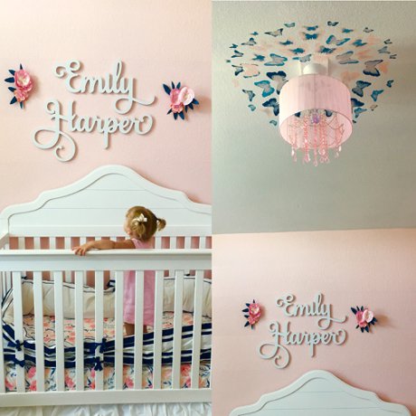 Emily Harper S Pink And Navy Nursery Pink And Navy Nursery Design For A Little Interior Kids Children S