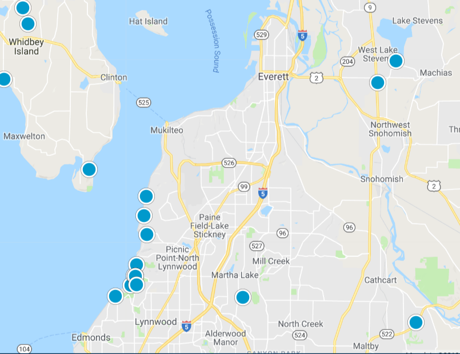 Seattle Washington golf course homes map
