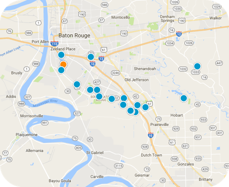 Map of prairieville