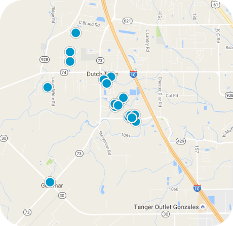 Map of Geismar homes for sale