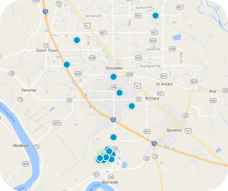 Map of Gonzales