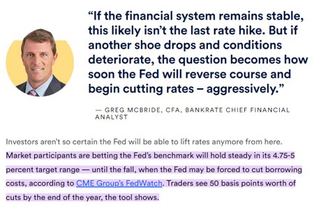 Greg McBride of Bankrate is saying if conditions deteriorate, the FED will begin cutting rates.