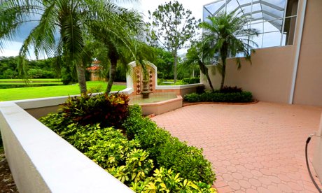 The paver brick patio at Mara Villa