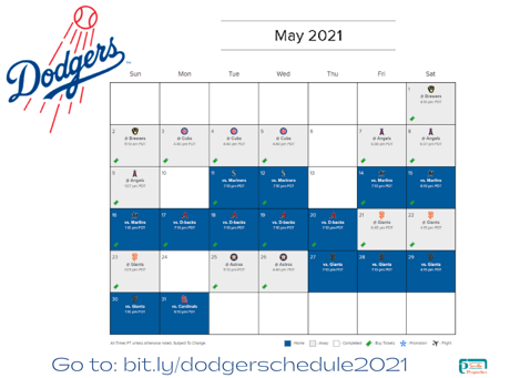 Dodgers Schedule