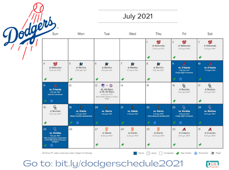 Dodgers schedule store 2020