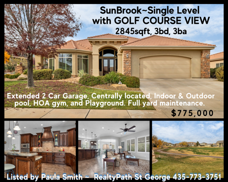SunBrook St George Home For Sale with a view listed by Paula Smith RealtyPath