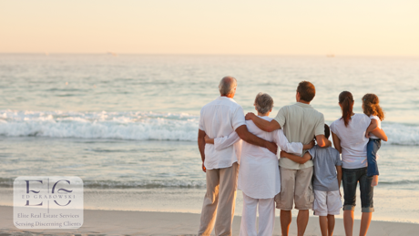Family on Florida beach with no estate or inheritance tax burdens