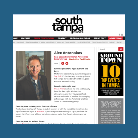 Alex Antonakos South Tampa Magazine