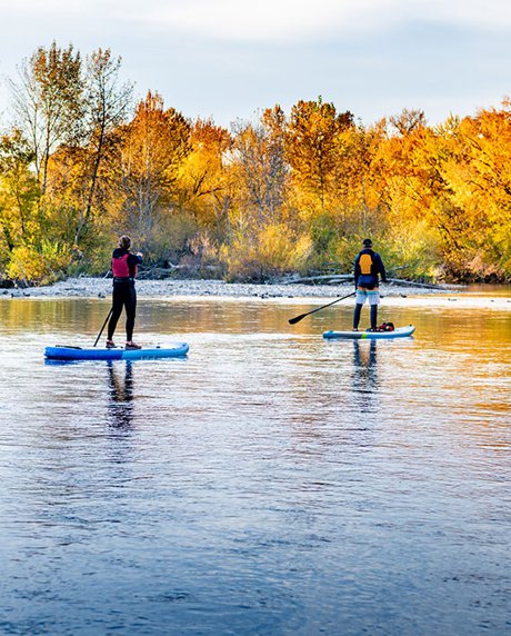 paddle boarding on the boise river
