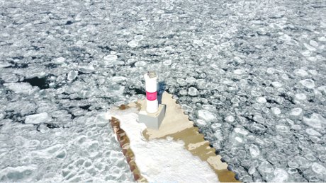 ice forms lake michigan water petoskey photo
