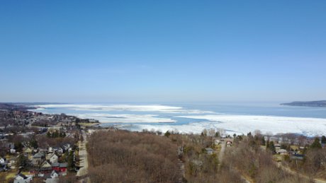 ice on little traverse bay petoskey photo