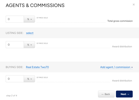 Brokermint - Agents & Commissions screen