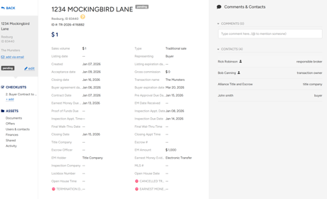 Brokermint - Transaction overview dashboard