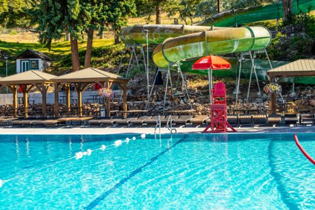 Picture of the pool slide at Heise Hot Springs near Ririe Idaho