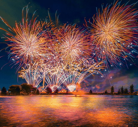 Firework show in Idaho Falls at the Melaleuca Freedom Celebration