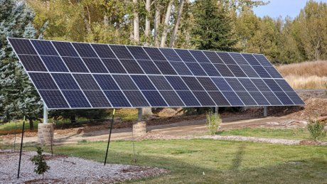 Picture of ground mount residential solar array