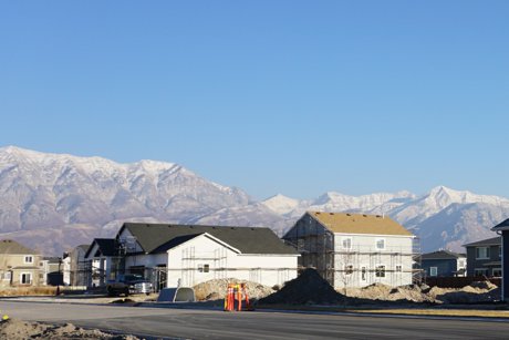 The Willows neighborhood homes under construction at Waters Edge