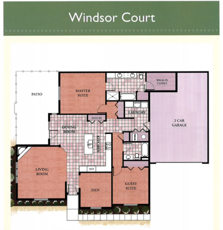 floor plan villas waters edge court stairs feet square grandview 1979