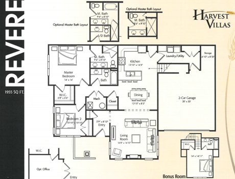 Harvest Villas Revere floor plan