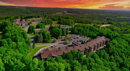 Treetops Resort golf course aerial view