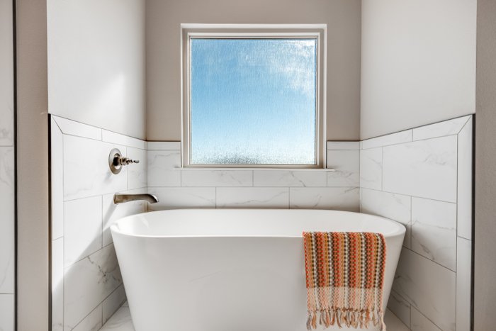 Primary bathroom with soaking tub