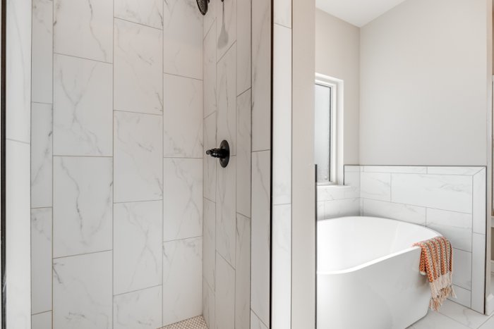 Primary walk-in shower