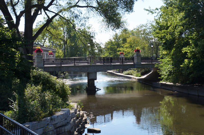 The Naperville Riverwalk in Naperville, Illinois
