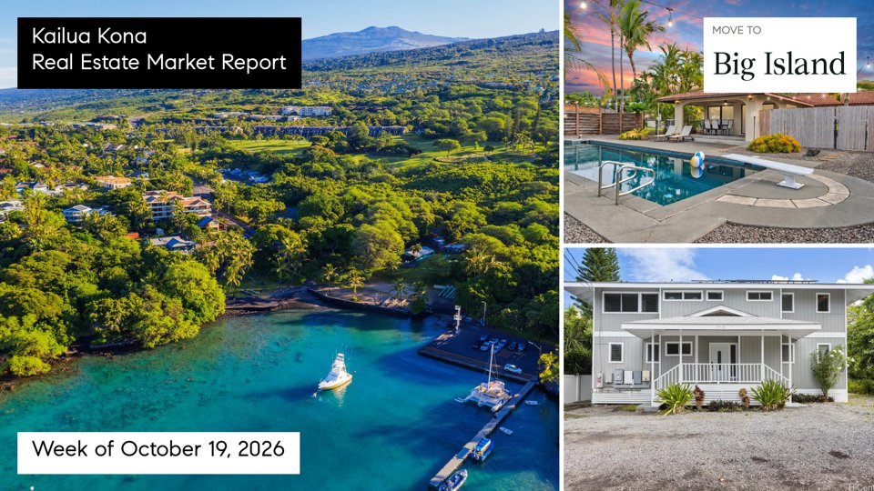Kailua Kona Hawaii real estate market report for the week ending October 25, 2026