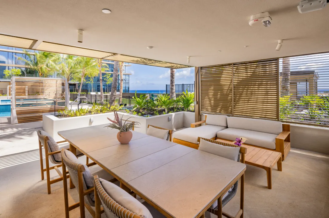 The Park Ward Village covered dining cabana