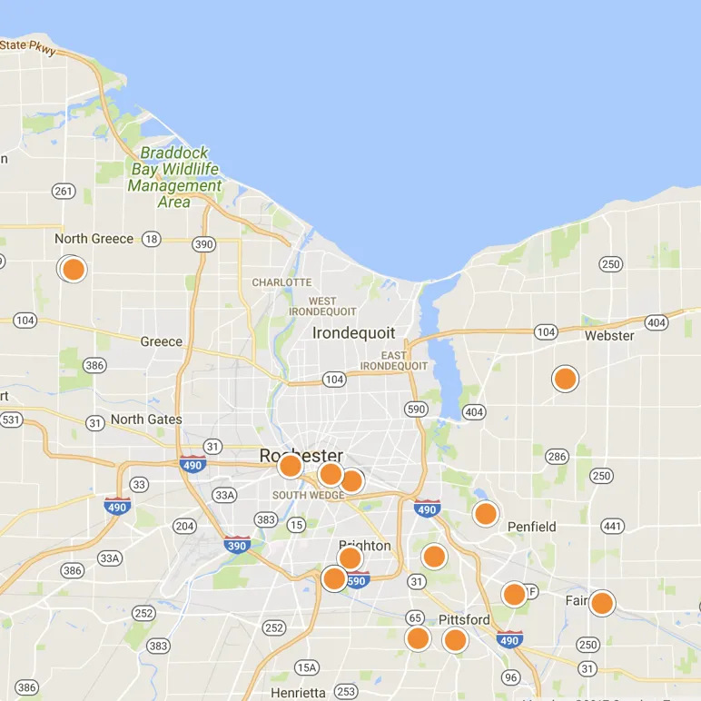Interactive Map Search Rochester