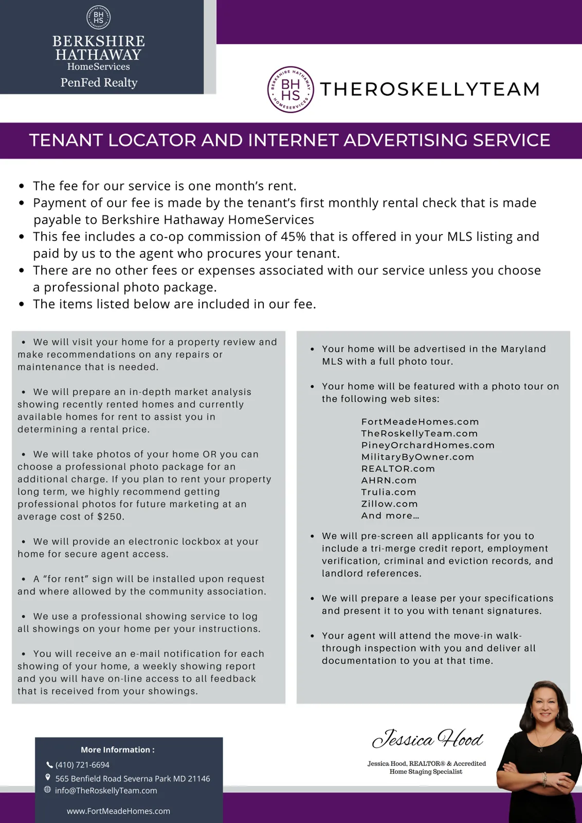 List your Fort Meade MD area home for rent with The Roskelly Team