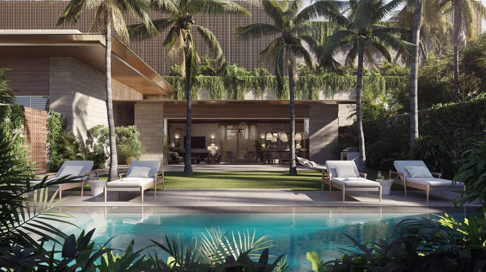 Victoria Place Lauhala Pool House