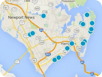 Hampton Roads VA Real Estate Map
